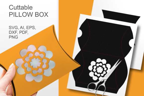 5 Petals Flower Window Pillow Favor Box 3D SVG for Spring