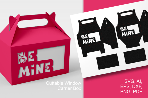Be Mine Wide Window 3D SVG for Valentine's Day