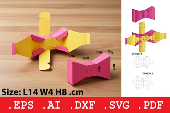 Candy Shape Bow Gift Packaging Box: A 3D SVG for Modern Branding and Marketing