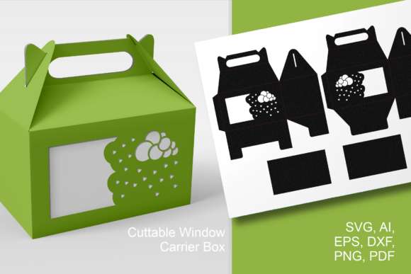 Cloud Baby Shower Wide Window Gable Box 3D SVG Objects