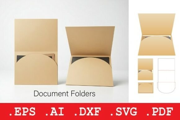 Document Folder Pocket Envelope 3D SVG for Handmade Packaging and Creative Crafting