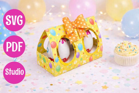 Double Chocolate Egg Box Template: 3D SVG for Easter