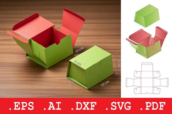 Double Slotted Front Tuck Gift Box: 3D SVG Objects