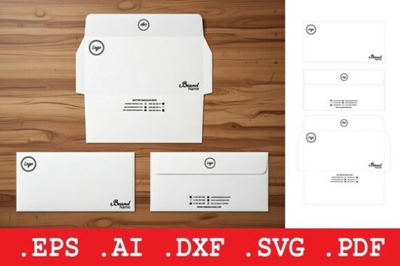 Folding Business Envelope Stationery: 3D SVG Objects