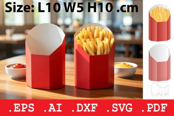 French Fries Scoop Box 3D SVG for Crafters & Handmade Business Owners