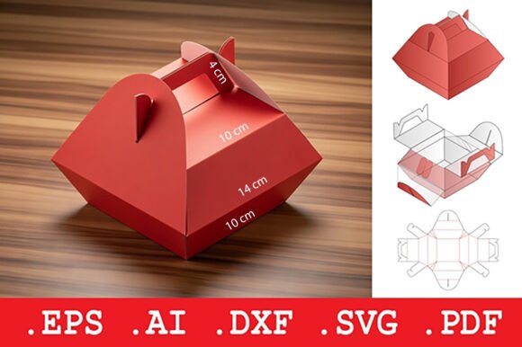Gable Food Box with Locking Tab: 3D SVG Objects Review