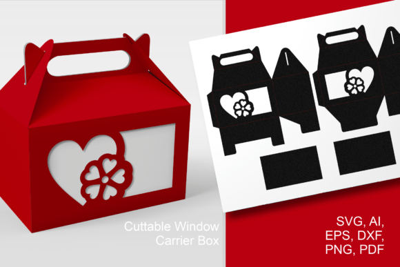 Heart N Flower 1 - Gable Box Template: 3D SVG Review