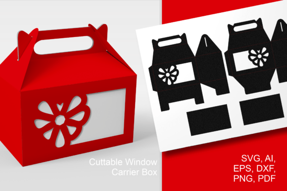 Heart-Shaped Flower Gable Box Template – 3D SVG for Valentine’s Day Crafts