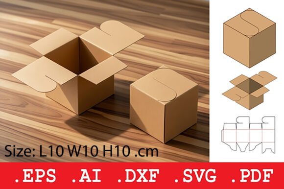 Interlocking S Curve Folding Cube Box: 3D SVG Objects
