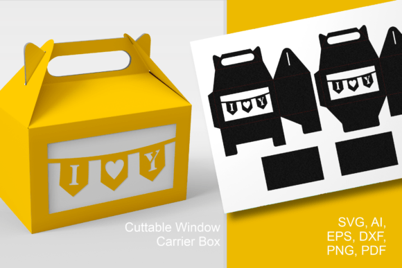 I♥Y Banner Gable Box 3D SVG for Life Events And Celebrations