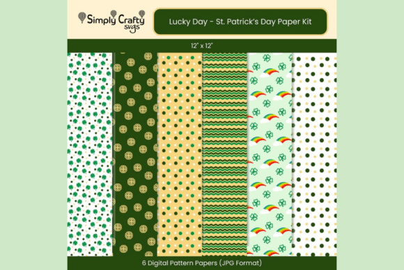 Lucky Day Digital Paper Kit 3D SVG: Freebie for Festive Branding