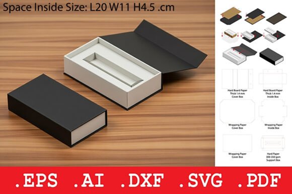 Magnetic Rigid Box with Support Insert: A 3D SVG Object for Premium Branding and Marketing