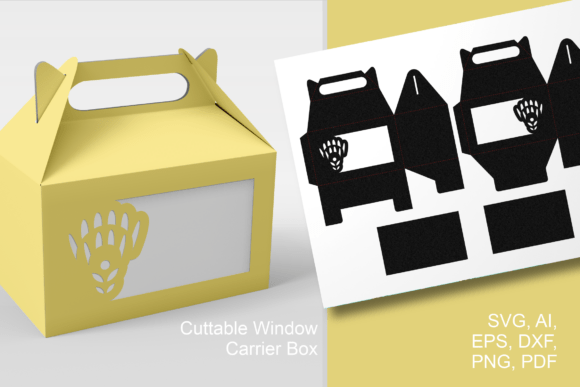 Mid Century Style Bloom Gable Favor Box – 3D SVG for Spring Branding