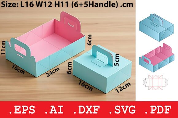Rectangular Carry Handle Gift Box: A 3D SVG Packaging Design for Local Branding