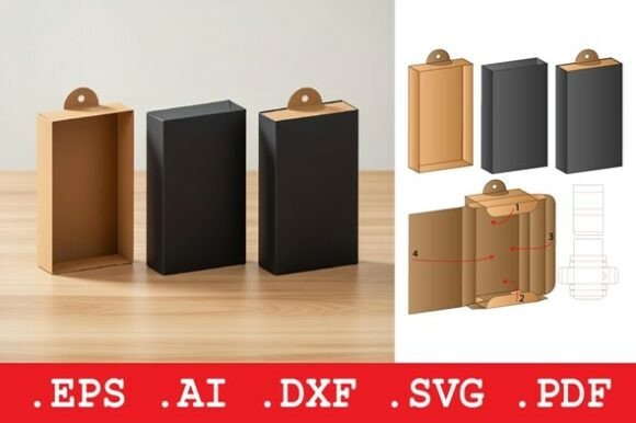 Rectangular Hanging Box 3D SVG for Objects