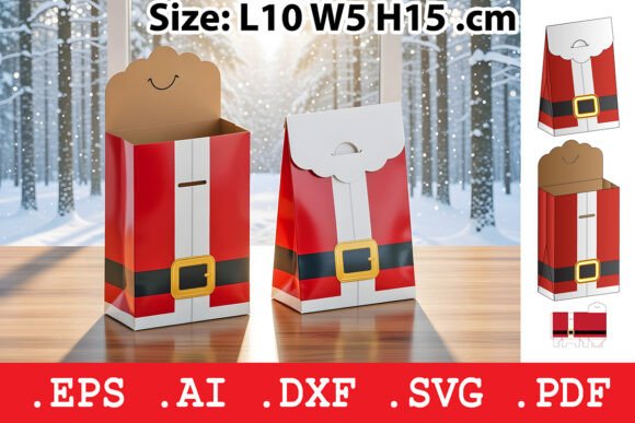 Santa Claus Gift Bag 3D SVG for Festive Branding