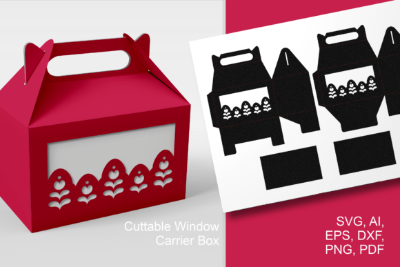 Scandi Flower X5 Gable Box: A Spring 3D SVG Design for Delicate Packaging