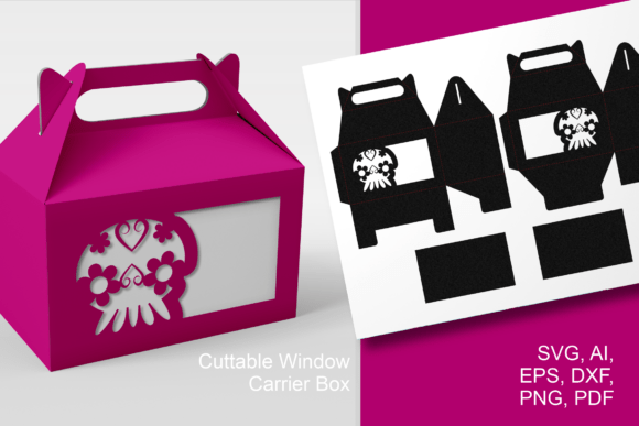 Simple Sugar Head Window Gable Favor Box: 3D SVG for Festive Holiday Branding