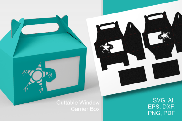 Star Pinata Gable Favor Box: A Festive 3D SVG for Holiday Branding
