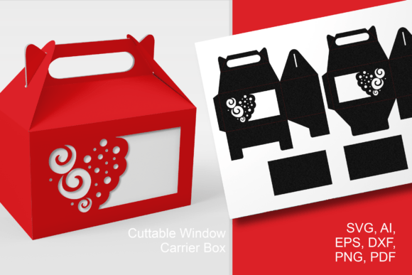 Swirl N Dots Heart Wide Window Gable Box: A 3D SVG Valentine’s Day Design for Content Publishers